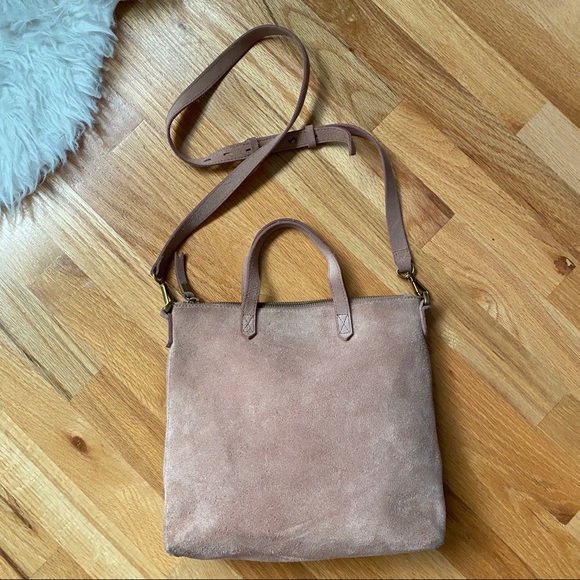 Madewell Suede mini Transport Tote Blush - Picture 5 of 10